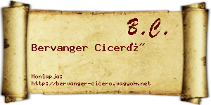 Bervanger Ciceró névjegykártya